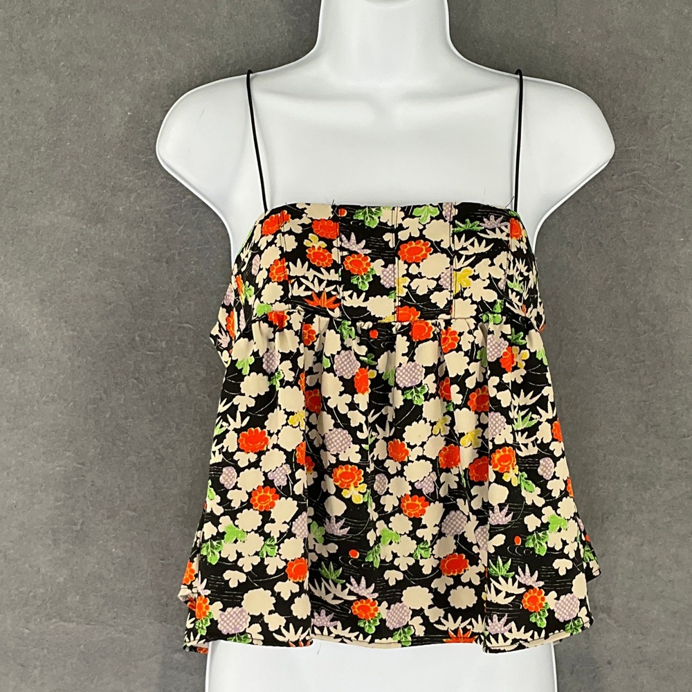 Urban Outfitters Cami Top Womens Sz S Dark Floral Babydoll Smocked Romantic Boho